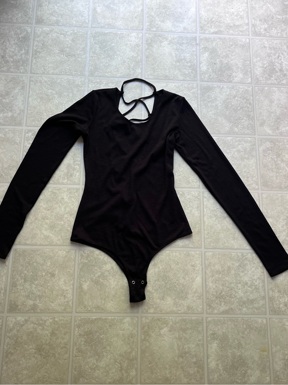 Garage Long Sleeve Bodysuit Tie Up Back Size Medium